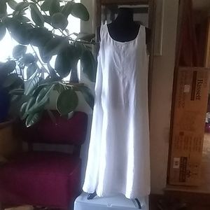 Eileen Fisher White Sleeveless Linen Dress Size XL